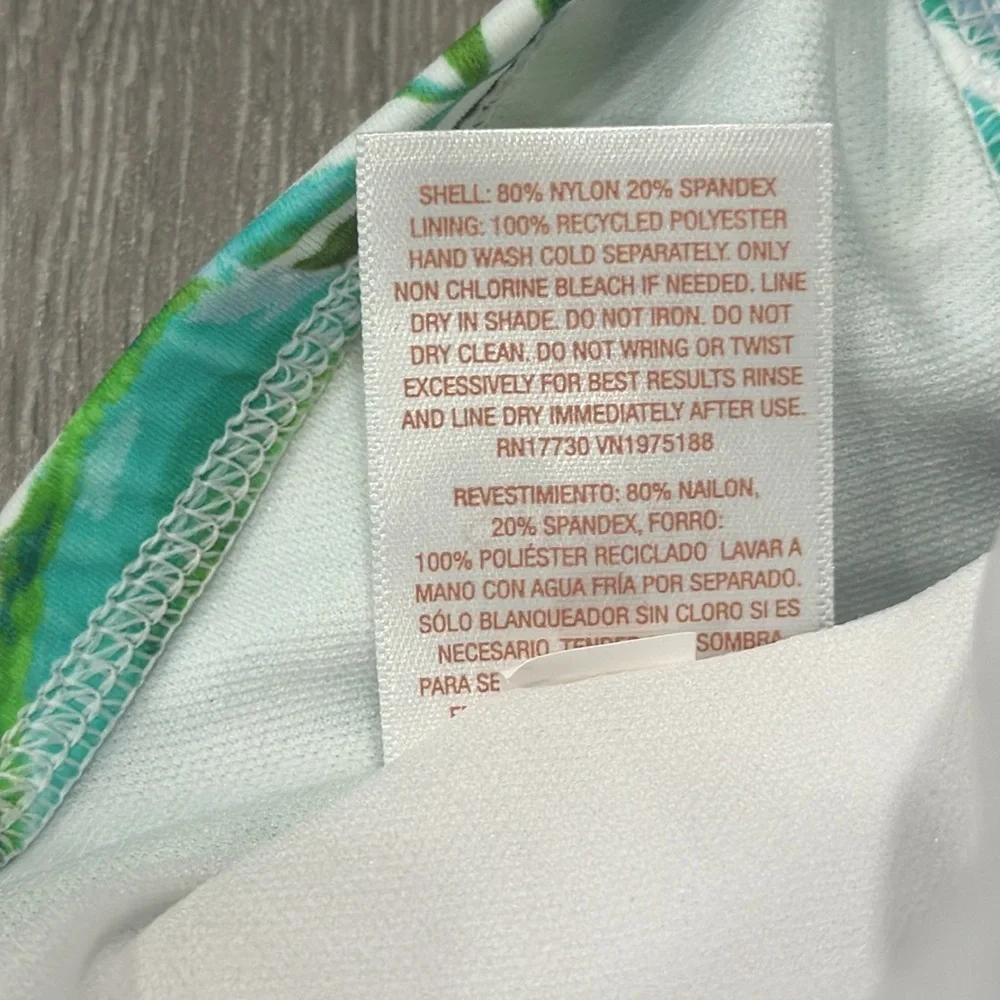 Women's Underwire Bra Bikini Bathing Suit Swim Top Shade & Shore Leaf Print 36DD